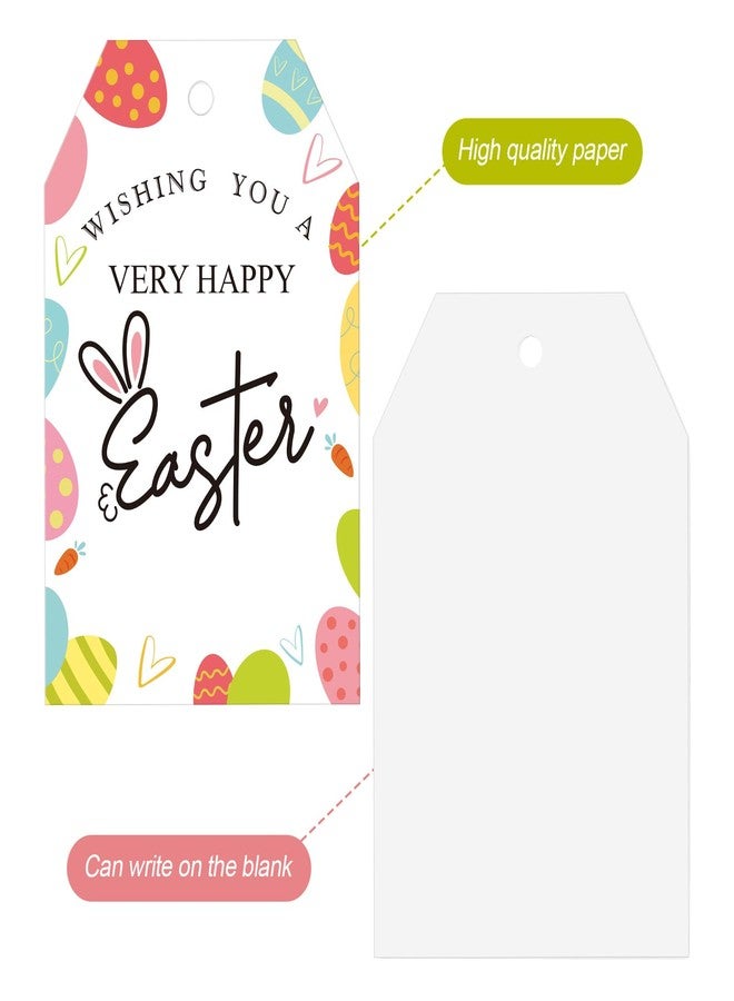 جيجاكرافت مجموعة جيج كرافت من 100 بطاقة تهنئة بعيد الفصح، بطاقات هدايا ورقية بيضاء مع خيط، بتصميم أرنب عيد الفصح، مقاس 3.34 بوصة × 2.16 بوصة، لتزيين الحفلات، وتغليف الهدايا، وكتابة الرسائل. - Image 3